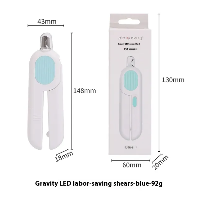 Pet LED Labor saving Cat Nail Scissors Blue 15Cm - Shop at LoveMi