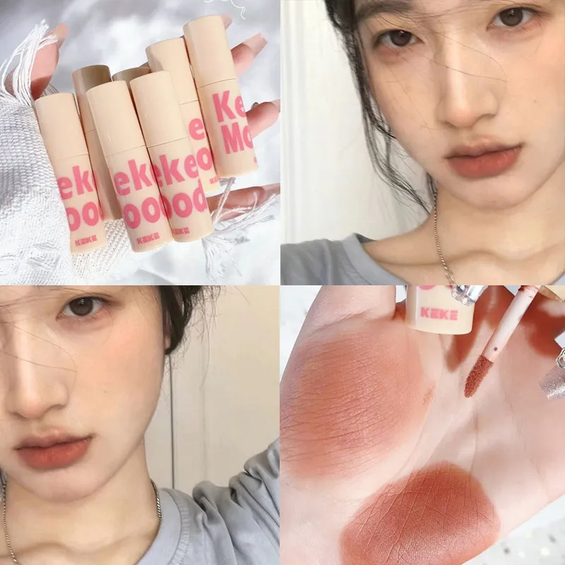 Mousse Velvet Lip Mud Matte Finish Velvet White Lip Gloss - 04 Apricot Bare Soil