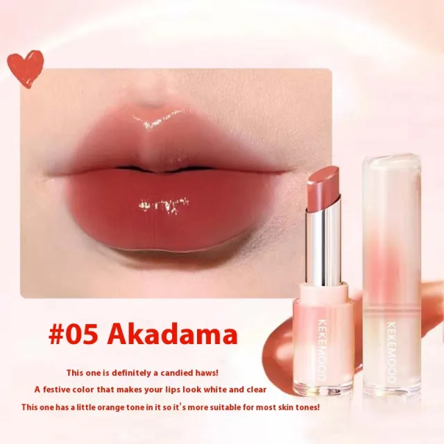 Lingguang Lipstick Mirror Water Light Solid Lip Lacquer White 05 Red Jade Back - Shop at LoveMi