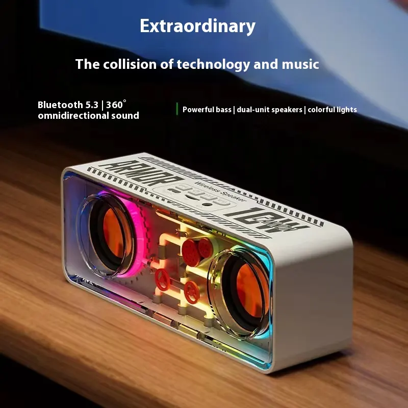 Double Speaker Transparent Mech Wireless Bluetooth
