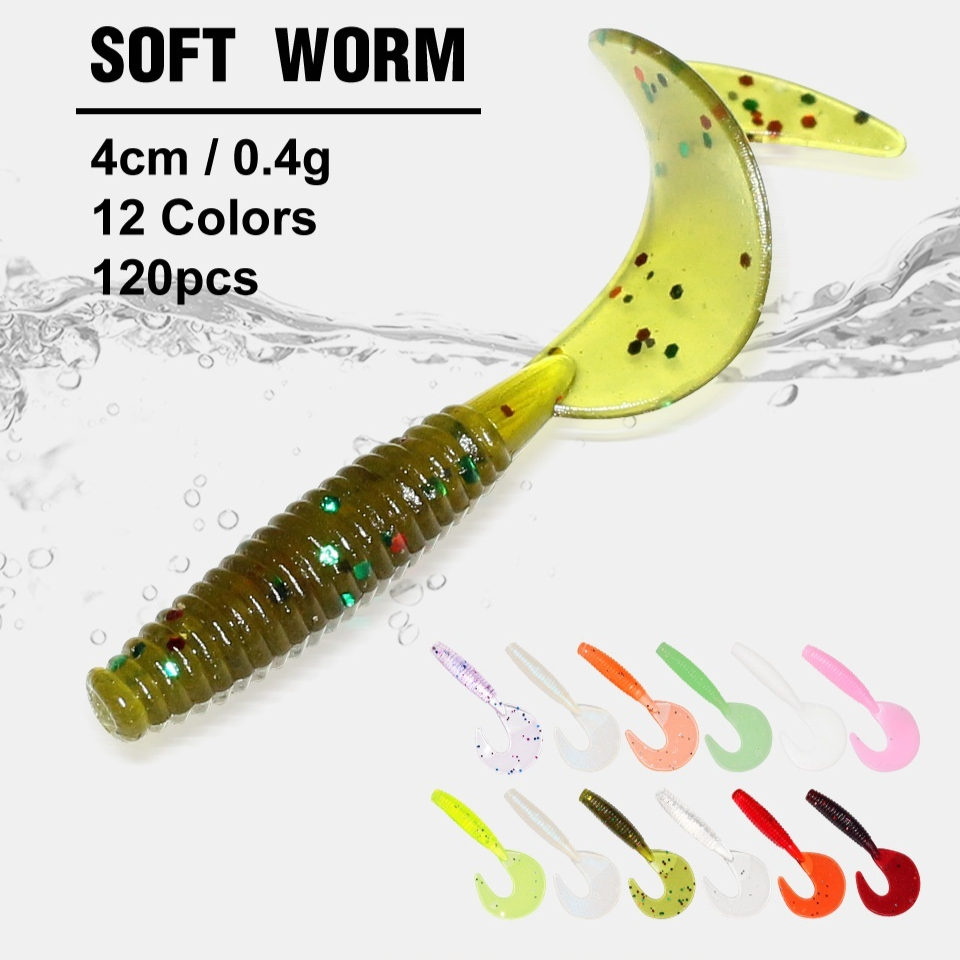 4cm Spiral Rolled Tail Soft Bait Micro Bait Full Set