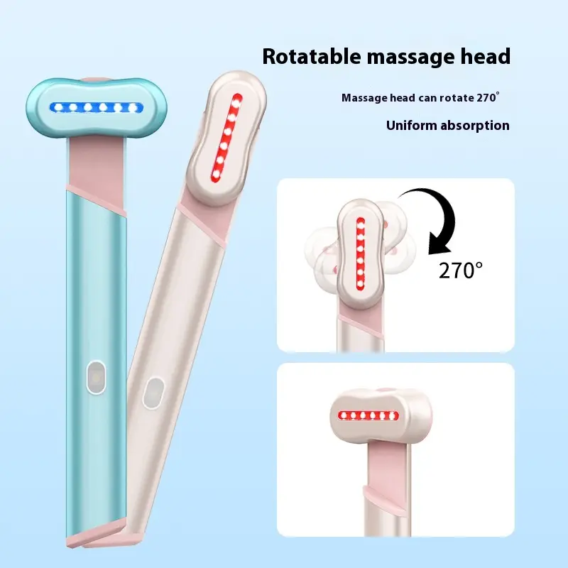 4 Colors Electric Eye Massager Red Blue Light Massage Eye Beautification Instrument Therapeutic Warmth Face Massage