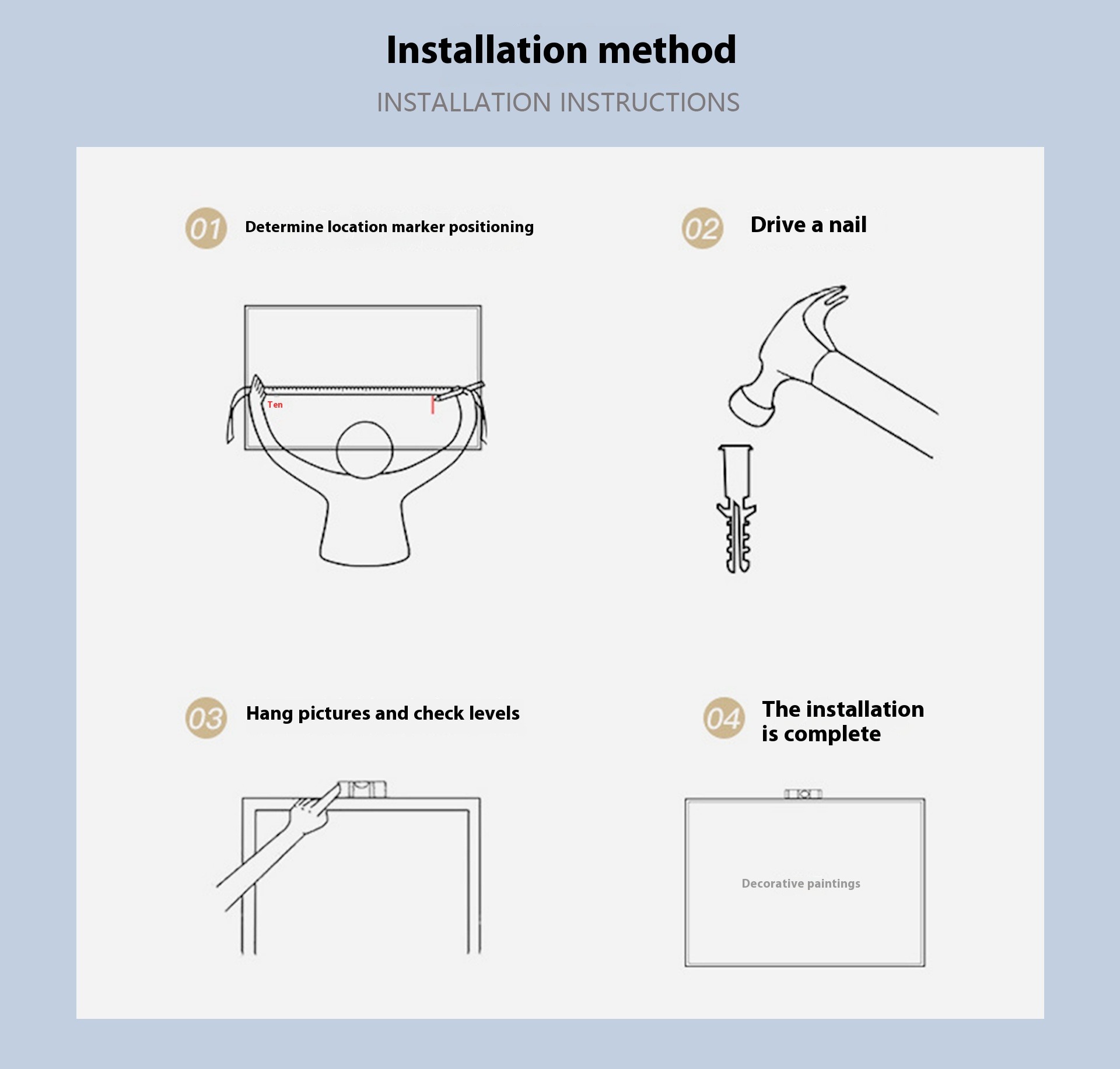 Personalized English Frameless Core Decorative Sofa Background Wall High-grade Hanging Painting