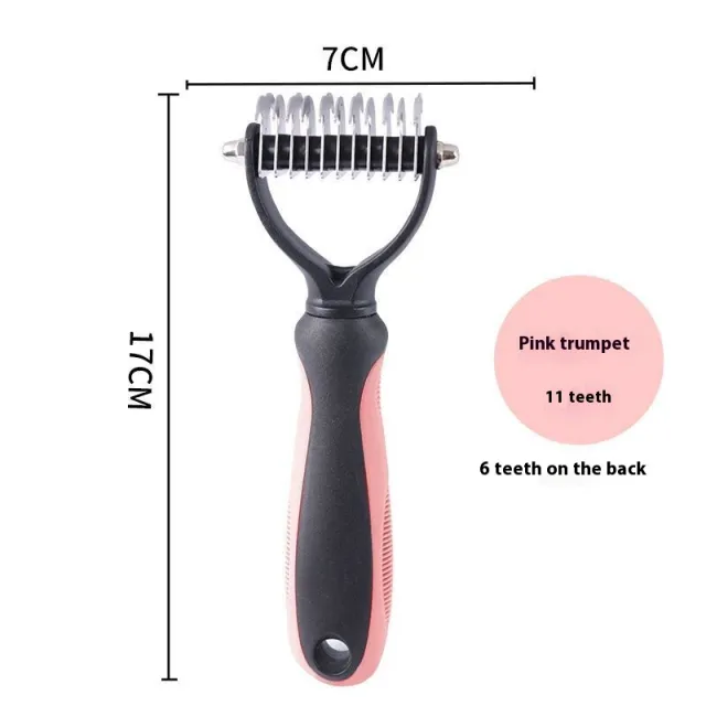 Double sided Stainless Steel Pet Hair Unknotting Comb New Style Pink Small Size - Shop at LoveMi