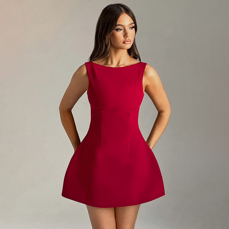 Sexy Slim-fitting Backless Dress Summer Sleeveless Short Dresses - Picture 10 of 12