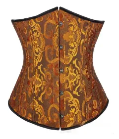 Top Selling Products Jacquard Belt Clip Court Corset - Black Gold - View 1