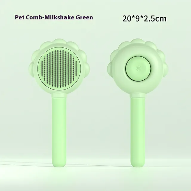 2 In 1 Self Cleaning Dog Brush Comb With Spray Pets Grooming Hair Remover Combs Brush Floating Hair Pet Grooming Brush Pet Products Ordinary Green - Shop at LoveMi