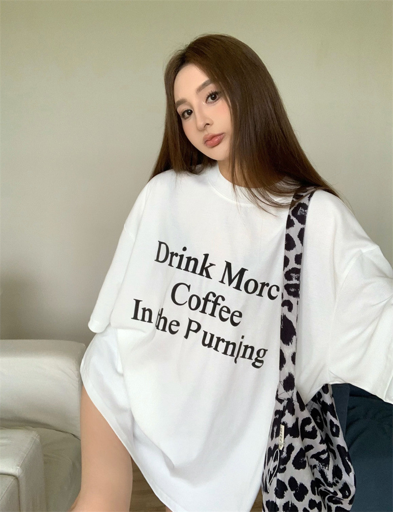 Lazy And Loose Letter Short Sleeve