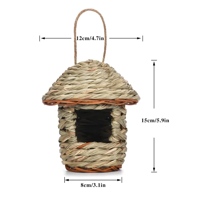 Straw Bird Nest Creative Handmade Finish Natural Color - Shop at LoveMi
