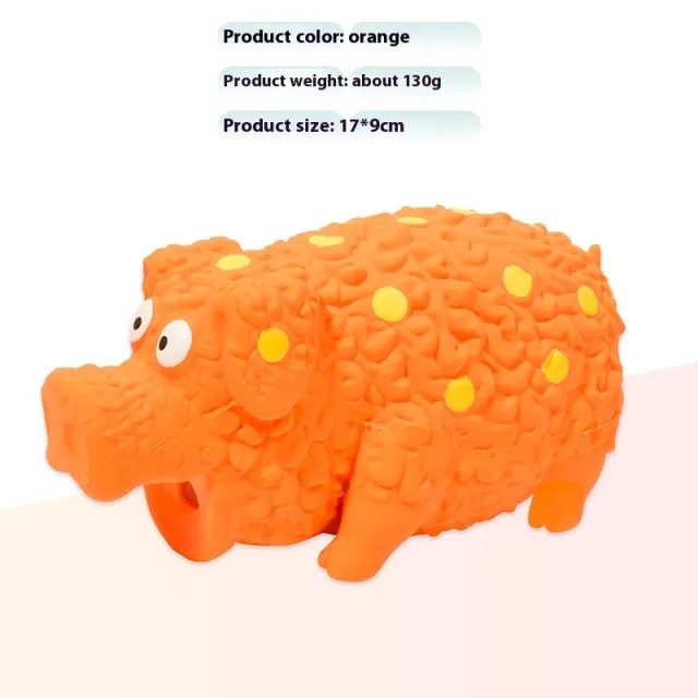 Pet Toy Latex Sounding Toy Curly Pig Bite resistant Molar Dog Toy Orange - Shop at LoveMi