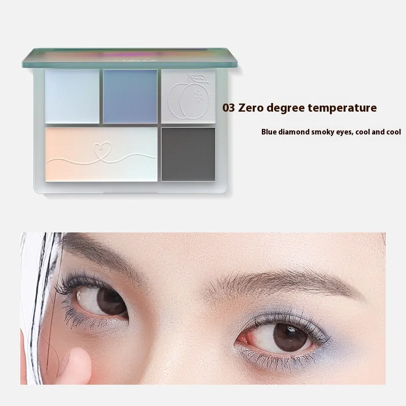 Five-Color Matte Color Eye Shadow Plate Multi-purpose - Dp 03 Zero Temperature