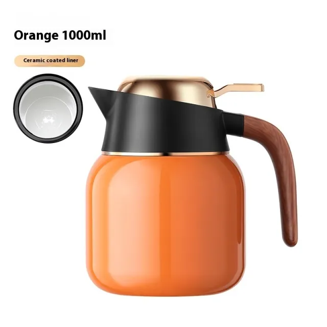 Insulation Pot Office Home Braised Teapot Ceramic Coating Tea Water Separation Orange Ceramic Inner Pot - Shop at LoveMi