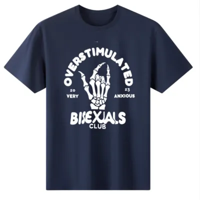 Work Clothes Cotton Round Neck T-shirt Group - Navy Blue
