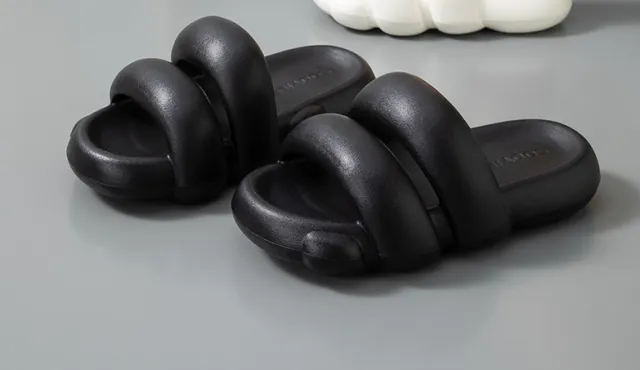 Sandals With Shit Feeling Ins Can Be Worn Outside Classic Couple Non slip EVA Black - Shop at LoveMi