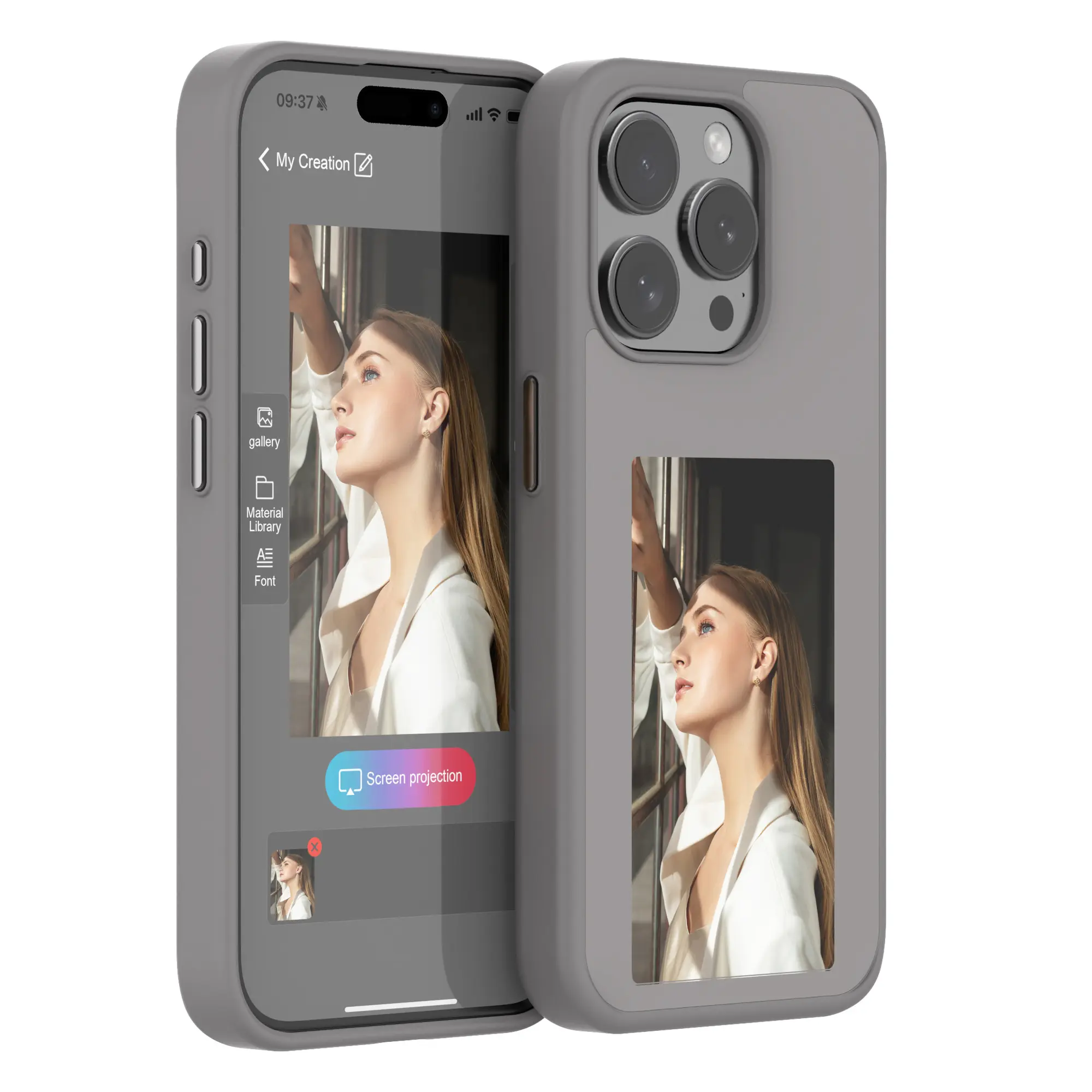 DIY Projection Screen Phone Case Four-color Smart Screen Display