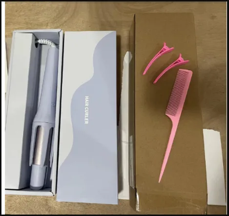 Korean style Automatic Hair Curler 32mm Large Volume Electric Anion Hair Care Perm Artifact Purple - Shop at LoveMi