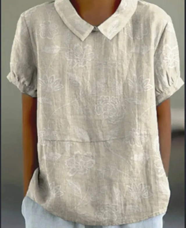 Ladies New Lapel Loose Casual Short sleeved Top Bj134 - Shop at LoveMi