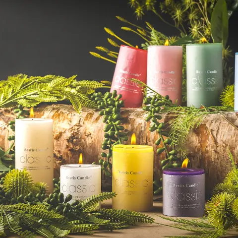 Cylindrical Color Aromatherapy Candle Brilliant Fragrance Smokeless Candles