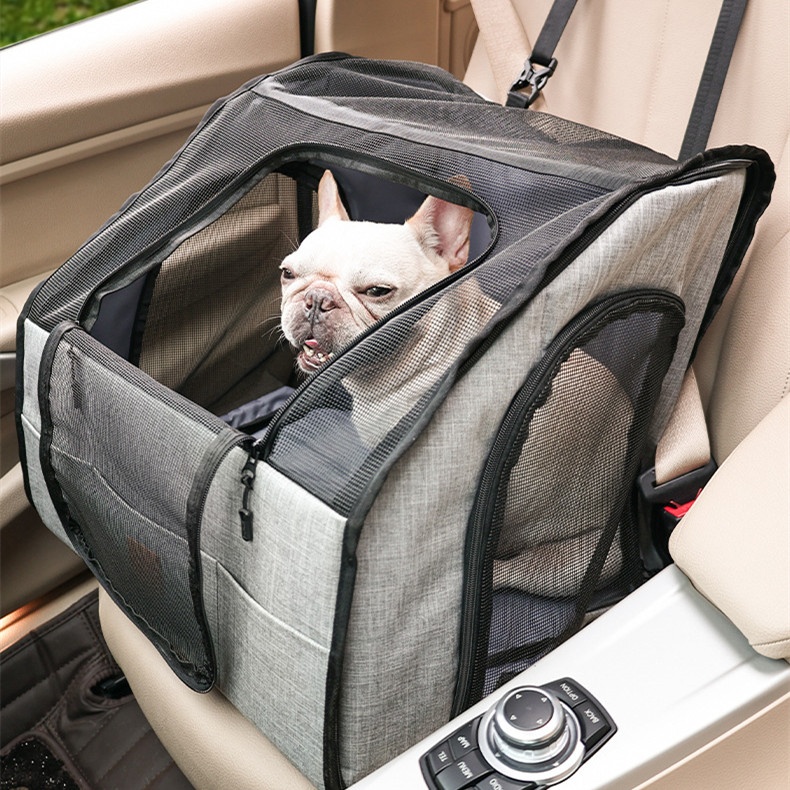 Foldable waterproof car pet cage. Overview: The PVC pipe is waterproof and rust-proof, sturdy and durable, not easy to break. Premium Seat Belt Harness: Our seat belt harness can let your pet stay in the seat. Adjustable chuck fixing strap makes the dog s