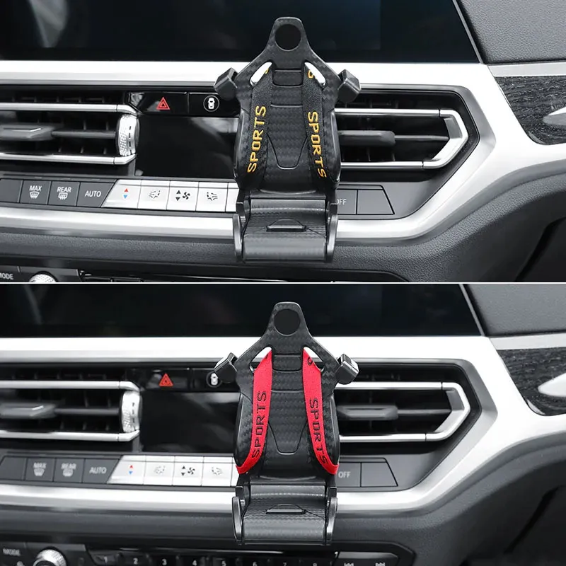 Racing Seat Shape Car Phone Holder Auto Air Vent Mobile Phone Clip 360 Degree Rotatable Car Cellphone Rack For Car Interior – image 6