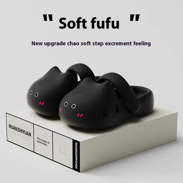 Women's EVA Cute Thick Bottom For Outdoors Slippers Black - Shop at LoveMi