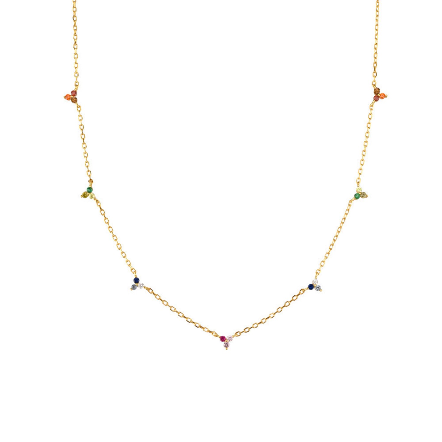 18k gold colored stone