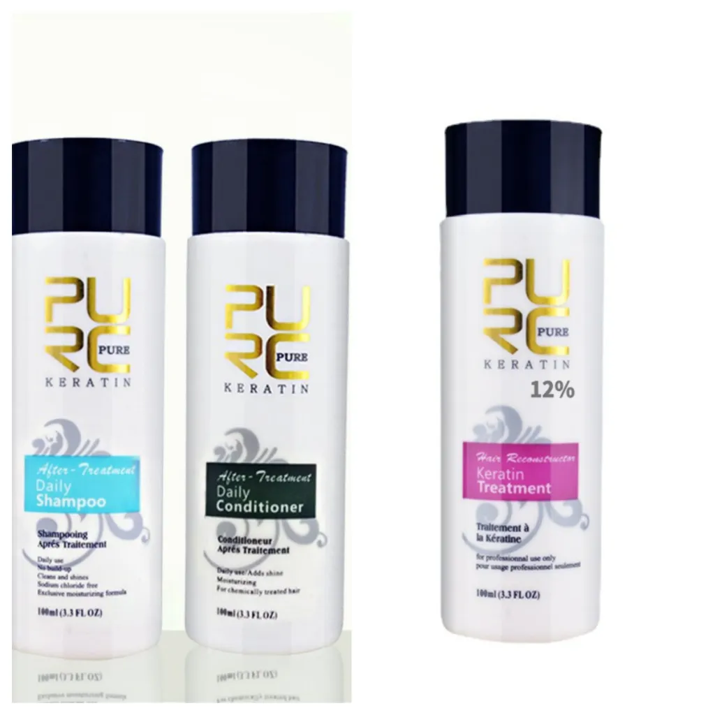 PURC Straightening Hair Repair And Straighten Damage Hair Products Brazilian Keratin Treatment Purifying Shampoo - Set