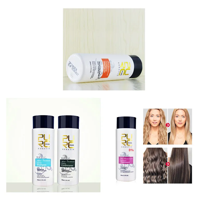 PURC Straightening Hair Repair And Straighten Damage Hair Products Brazilian Keratin Treatment Purifying Shampoo - Set4