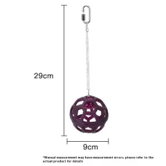 Plastic Gnawing Molar Chewing Relieving Stuffy Parrot Hanging Bell Ball - Purple Bell Ball - View 1