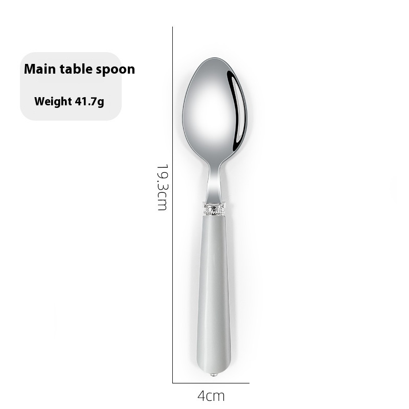 Gray White Main Meal Spoon 11