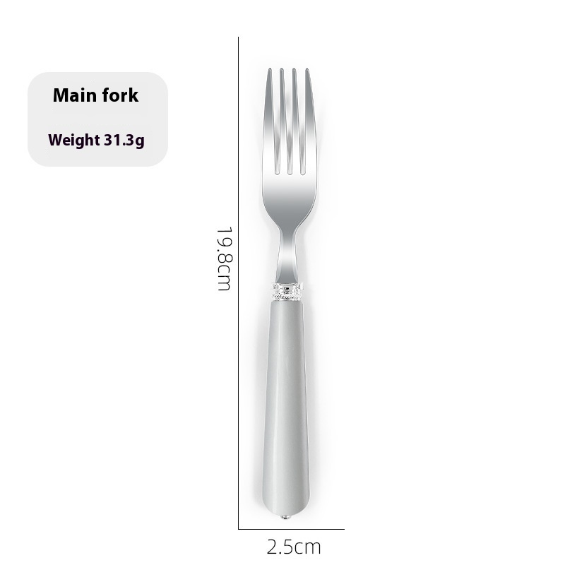 Gray And White Dinner Fork 11