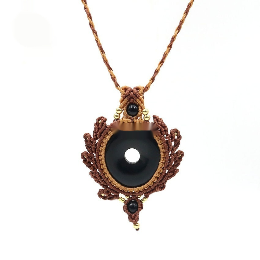 Handmade Woven Sweater Chain With Inlaid Safety Buckle
