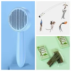 Cat And Pet Cleaning Brush For Long Hair - Set - View 1