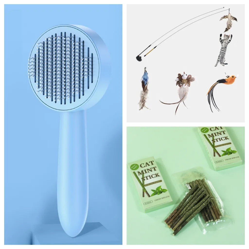 Cat And Pet Cleaning Brush For Long Hair - Set