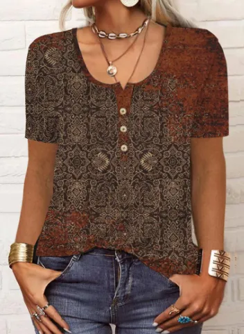 Women's Loose Long sleeved Floral V neck Short sleeved T shirt Bottoming Shirt 5Color - Shop at LoveMi