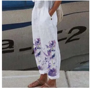 3D Digital Printing Cotton And Linen Simplicity Rag eared Casual Pants 12 Style - Shop at LoveMi