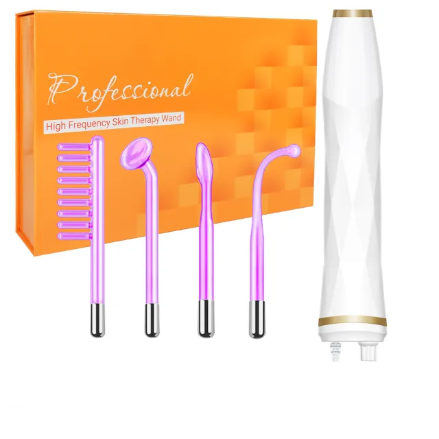 High Wave Electrotherapy Rod High Frequency Beauty Instrument Eutic Appliance Purple Light Four Piece Set - Shop at LoveMi