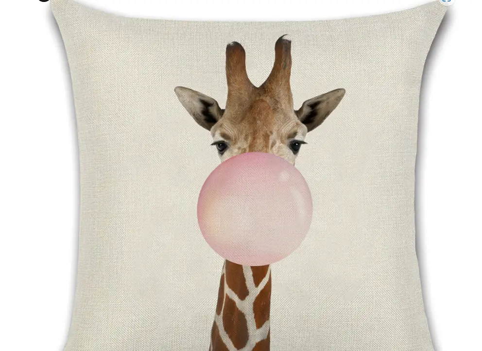 Animal Blowing Bubble Living Room Sofa Cushion Cover