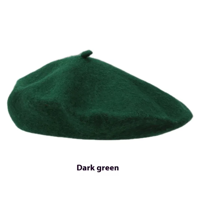 Women's Wool Beret Vintage British Knitted Painter Cap Warm Hat Green - Shop at LoveMi