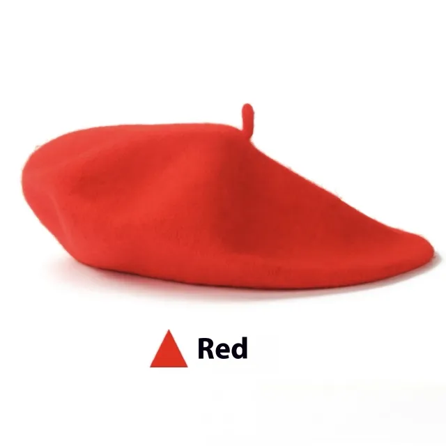 Women's Wool Beret Vintage British Knitted Painter Cap Warm Hat Red - Shop at LoveMi