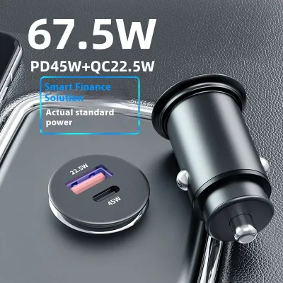 67.5W Zinc Alloy PD45W Super Fast Charge Car Charger