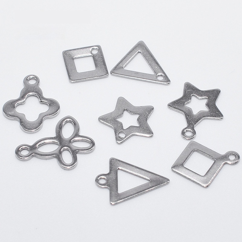 Stainless Steel Small Pendant Five-pointed Star Triangle Star Butterfly Ornament