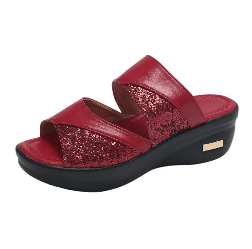 Crystal Ankle Strap Comfort Shoes Sandals Thin High Heels Shoes Red - Shop at LoveMi