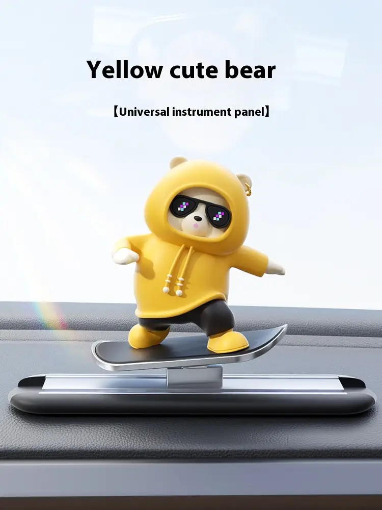 Car Skateboard Sliding Cartoon Bear New Car Decorations