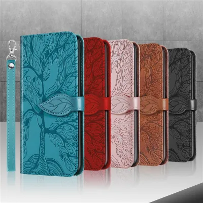 Retro Lucky Tree Embossed Leather Phone Case Protective