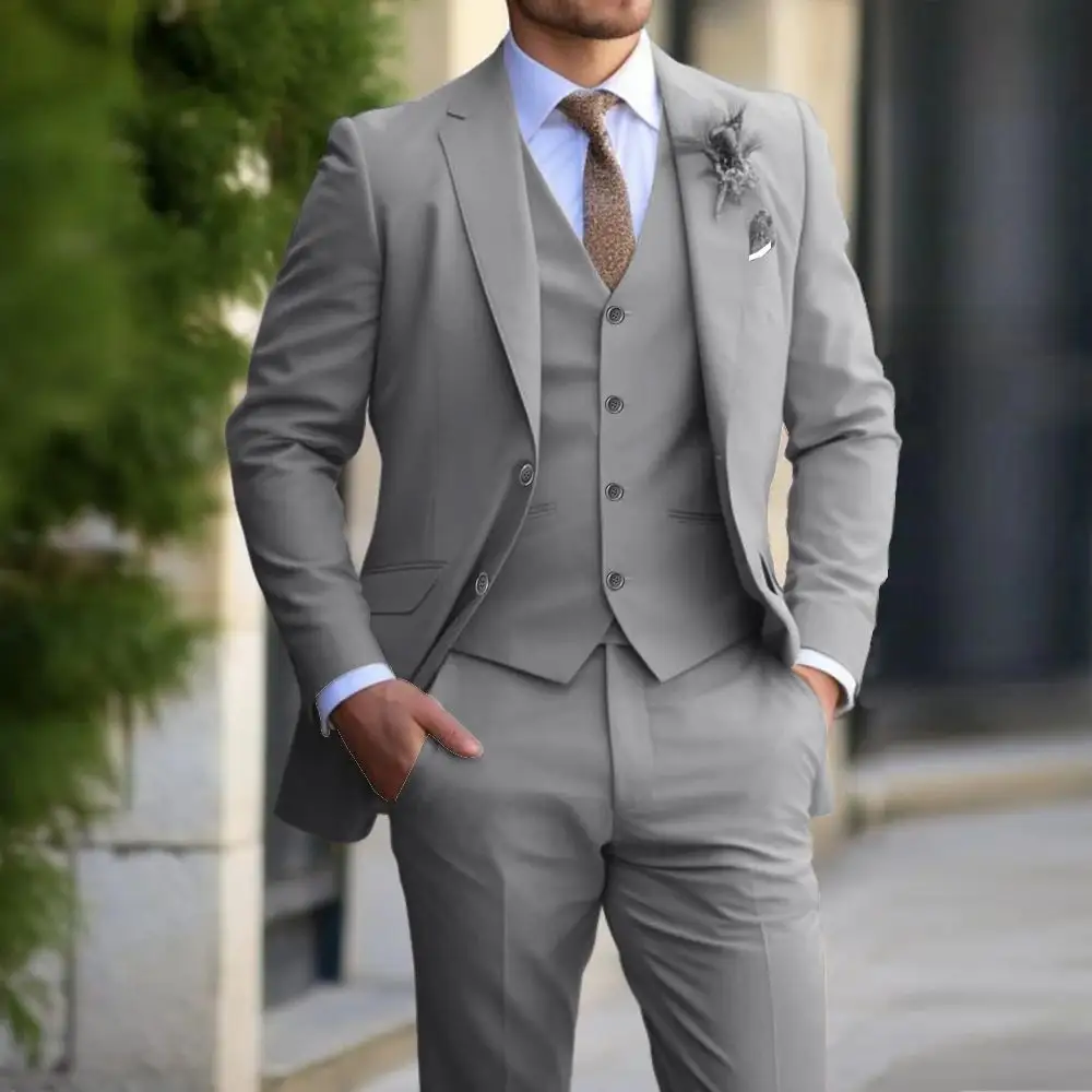 Brand Classic Men Suit 3 Pieces Fashion Slim Fit