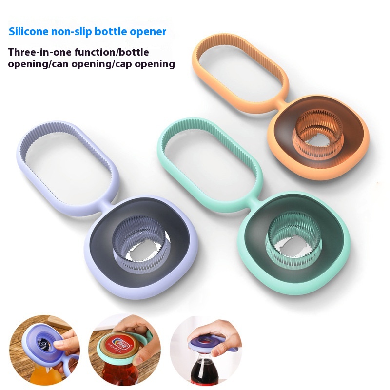Beer Bottle Opener Three In One MultiFunction Silicone Bottle Opener