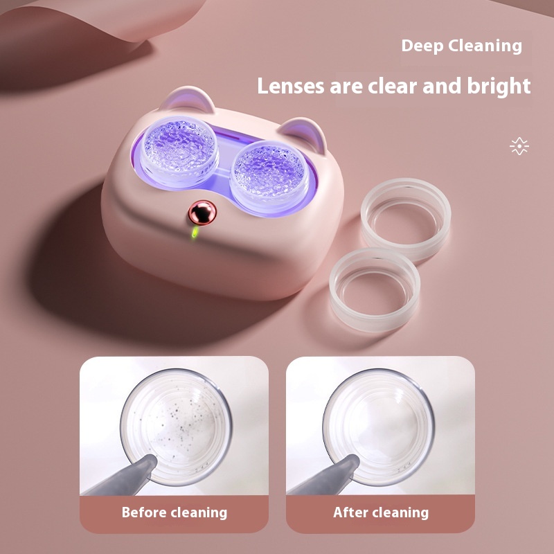 Women’s Invisible Portable Multifunctional Three-gear Ultrasonic Cleaning Glasses Case