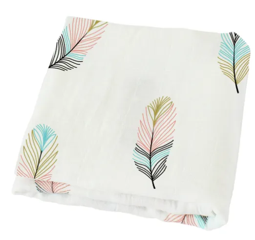 Pure Cotton Solid Color Double layer Gauze Gro bag Cover Blanket White Feathers - Shop at LoveMi