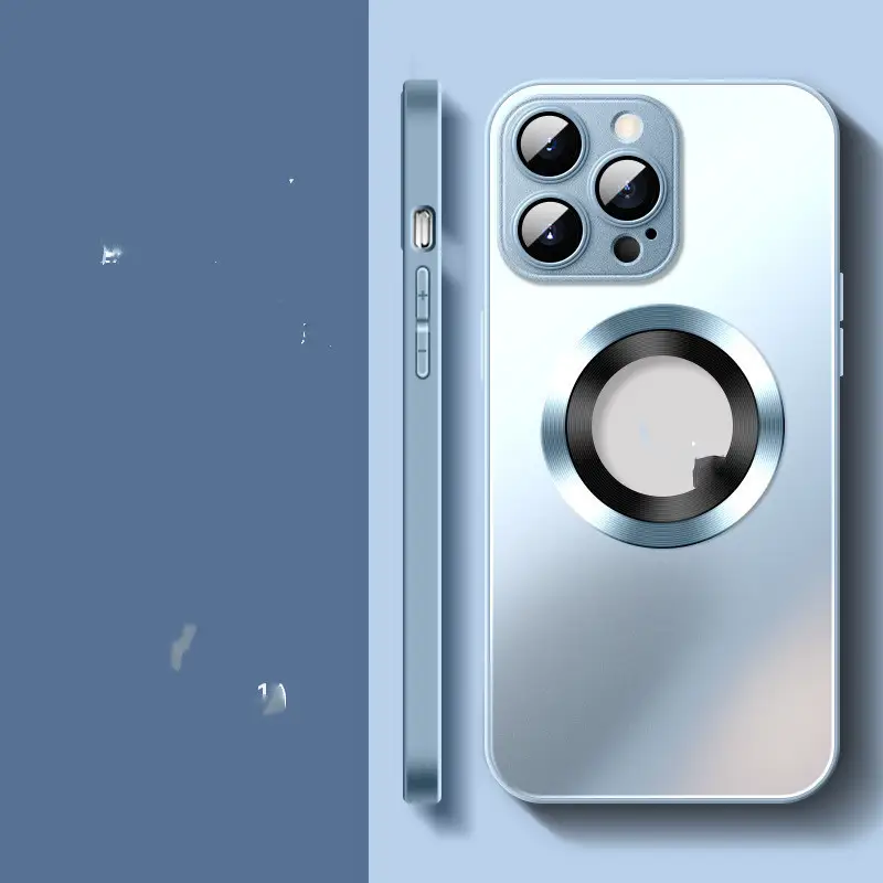 With Lens Protector Frosted Magnetic Phone Case